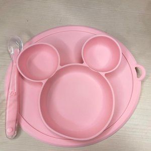 Mickey and Minnie Silicone plate plus spoon